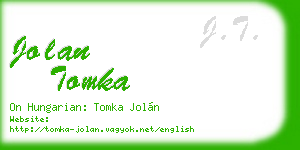 jolan tomka business card