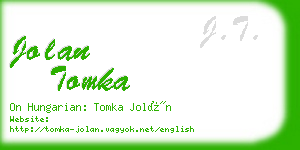 jolan tomka business card